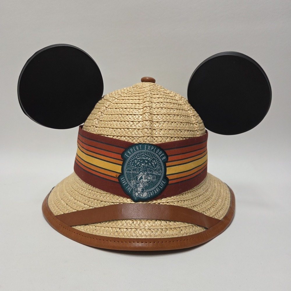 Disney Animal Kingdom Ears Hat Youth Safari Mickey Expert Explorer Straw Buckets